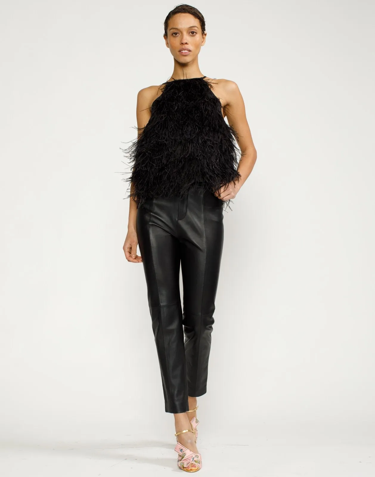 Zala Halter Feather Top